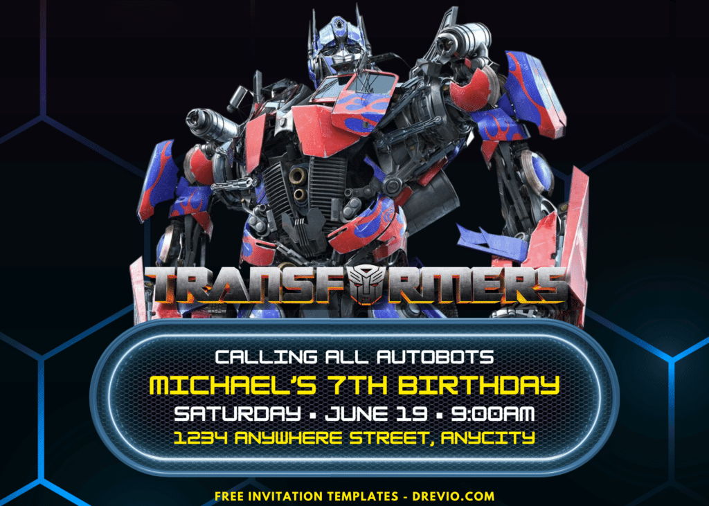 Transformers One Birthday Party Invitations