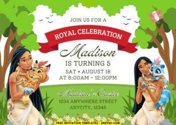 Disney Pocahontas Birthday Invitations