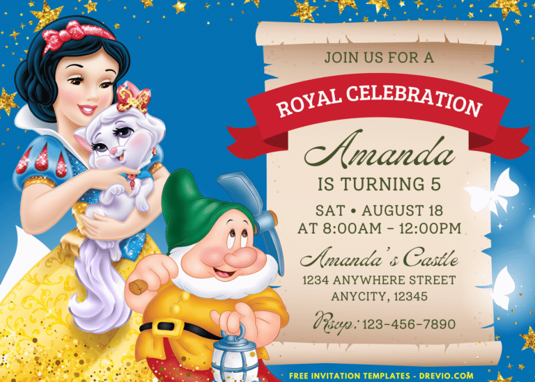 Snow White and Seven Dwarfs Birthday Invitations