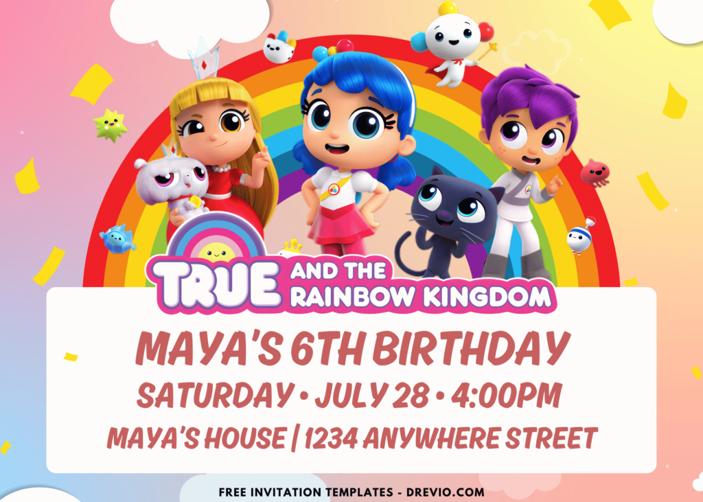 Magical True And The Rainbow Kingdom Birthday Party Invitations