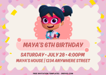 Adorable Zoey Starbeam Birthday Party Invitations