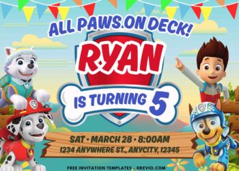 Bone And Badge PAW Patrol Birthday Party Invitations