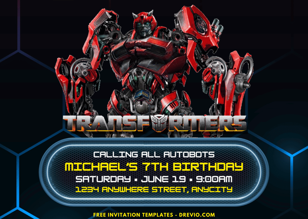 Transformers One Stinger Birthday Party Invitations