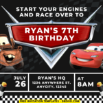 (Free Canva Template) Lightning McQueen And Friends Birthday Kits