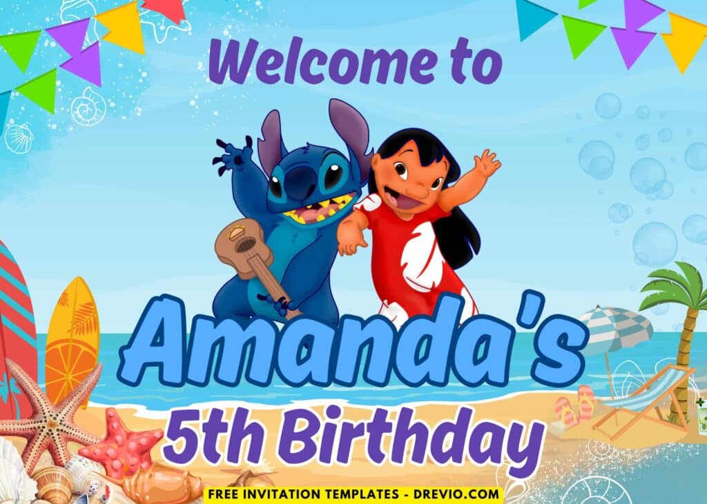 Hawaiian Hula Beach Lilo & Stitch Birthday Party Welcome Sign Board
