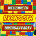 Building Block Lego Birthday Party welcome Sign board