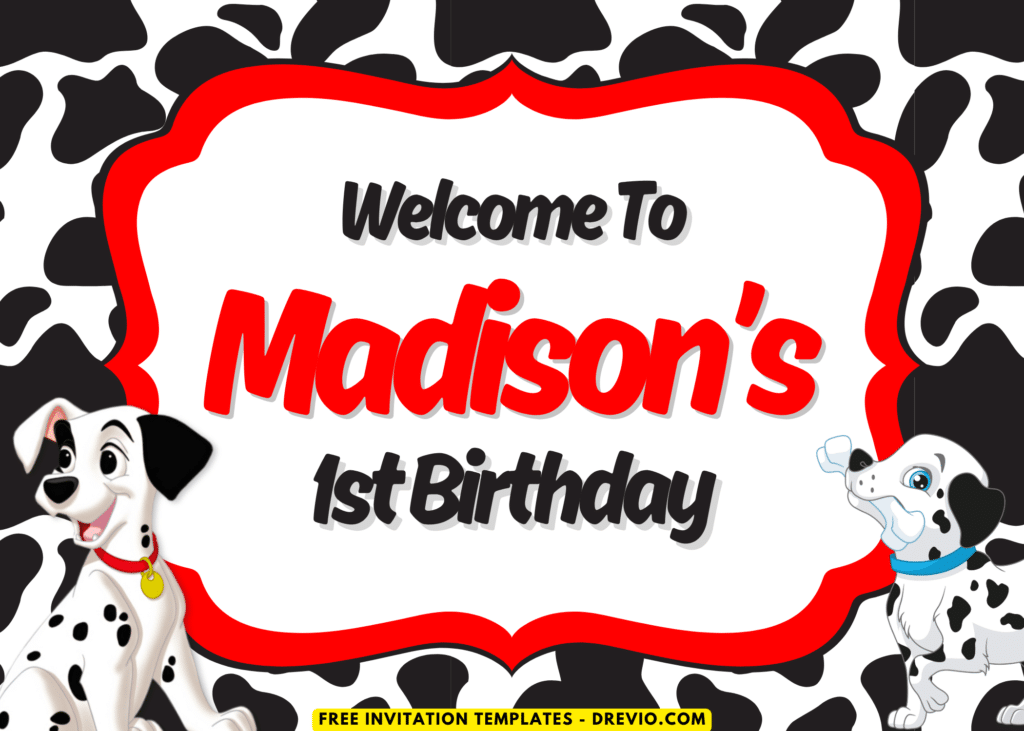 PAW-TY Time 101 Dalmatians Birthday Party Welcome Sign Board