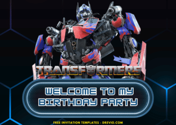 Transformers Optimus Prime Birthday Party Welcome Sign Board