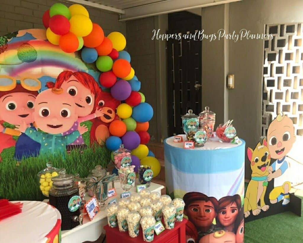Indoor Living Room Cocomelon party Setup