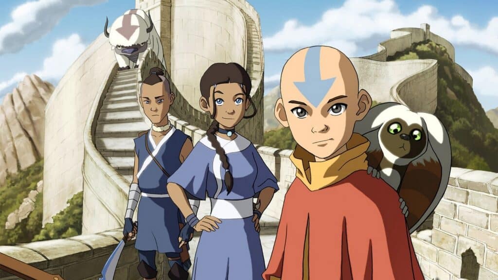 Aang Katara Sokka and Appa