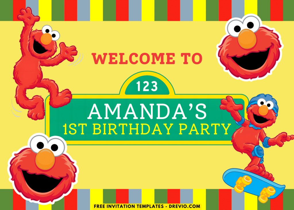 Brick Wall Elmo Birthday Party Welcome Sign Board