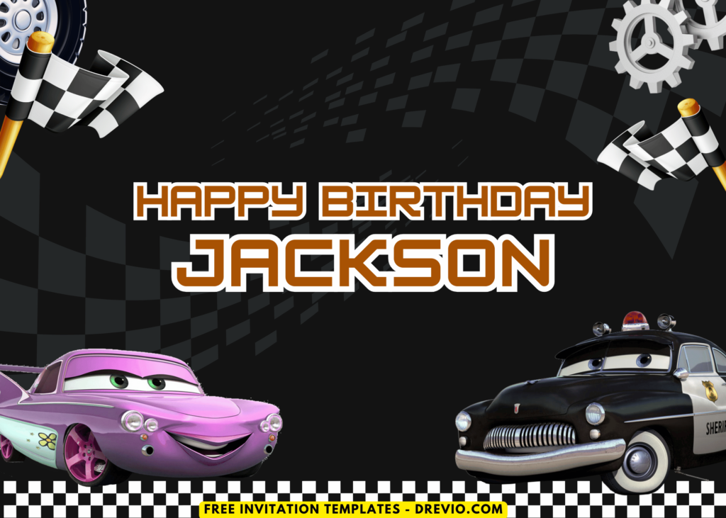 Lightning McQueen And Friends Birthday Party Backdrop Template