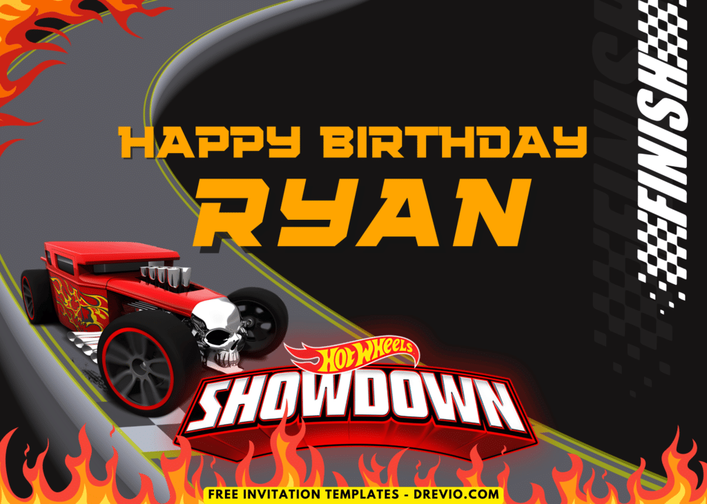 Hot Wheels Hot Rod Birthday Party Backdrop Templates