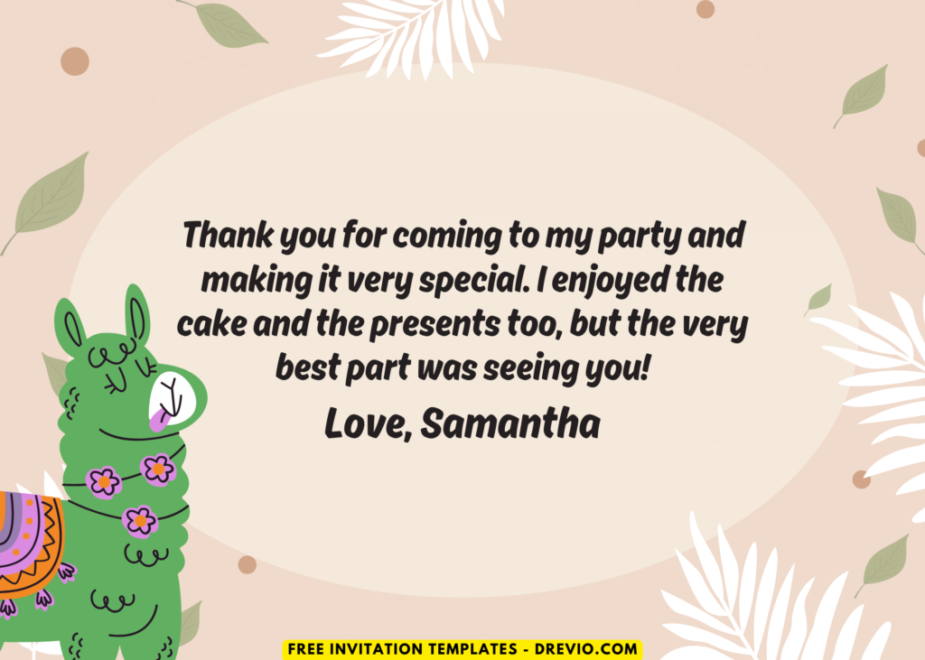 Fluffiest Llama Fiesta Birthday Party Thank You Card