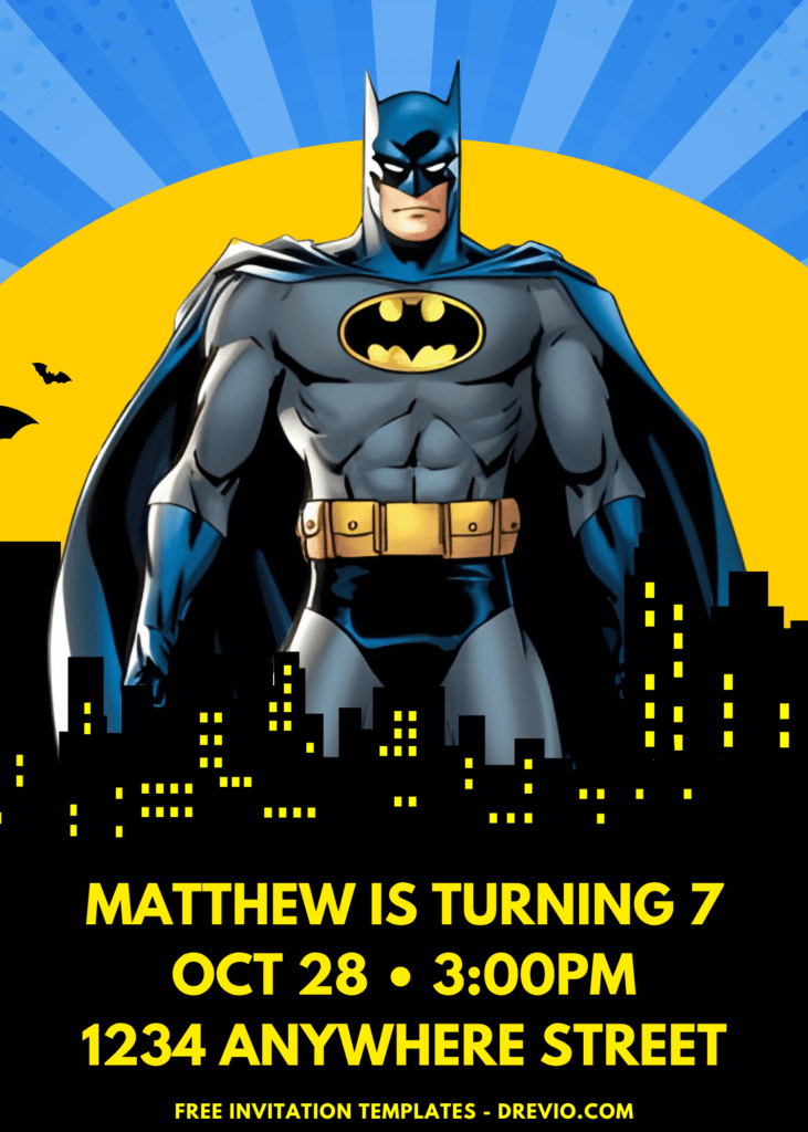 Gotham City Batman Birthday Invitation