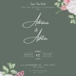 (FREE Canva Template) Chic Pink White Bouquet Wedding Invitations