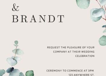 Eucalyptus Leaves Watercolor Wedding Invitations