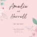 Leaves Pink Flower Wedding Invitations