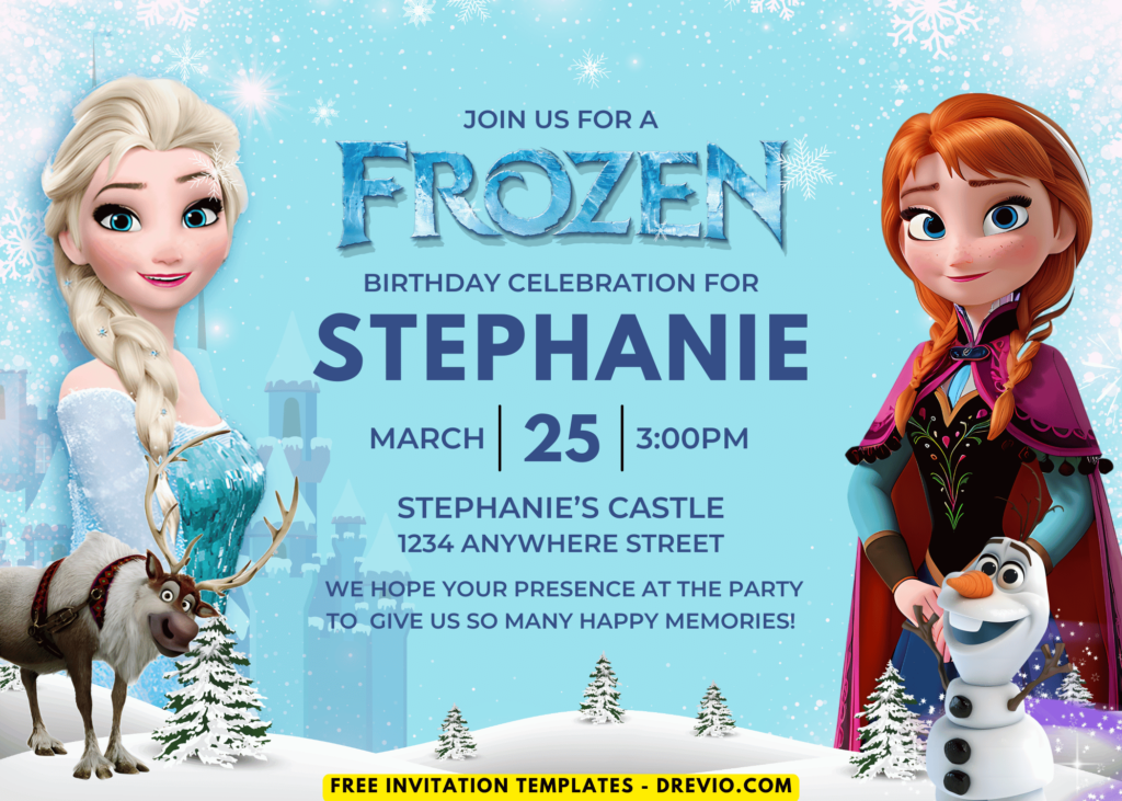 Disney Frozen Birthday Party Invitations