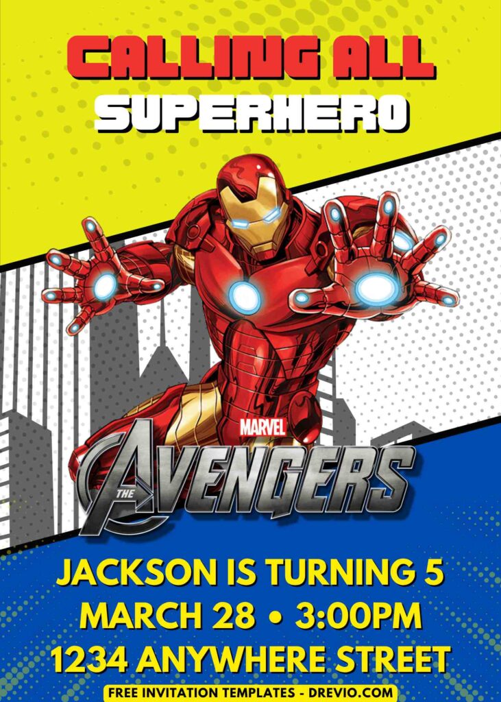 Awesome Avengers Birthday Invitation