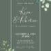Green Leaves White Roses Wedding Invitations