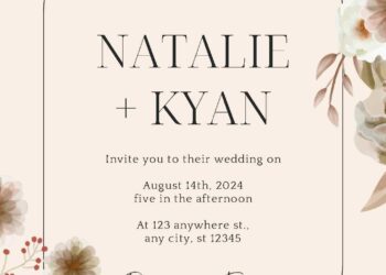Rustic Cream Wedding Invitation