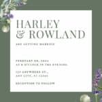 (FREE Canva Template) Watercolor Purple Flower Sage Wedding Invitations
