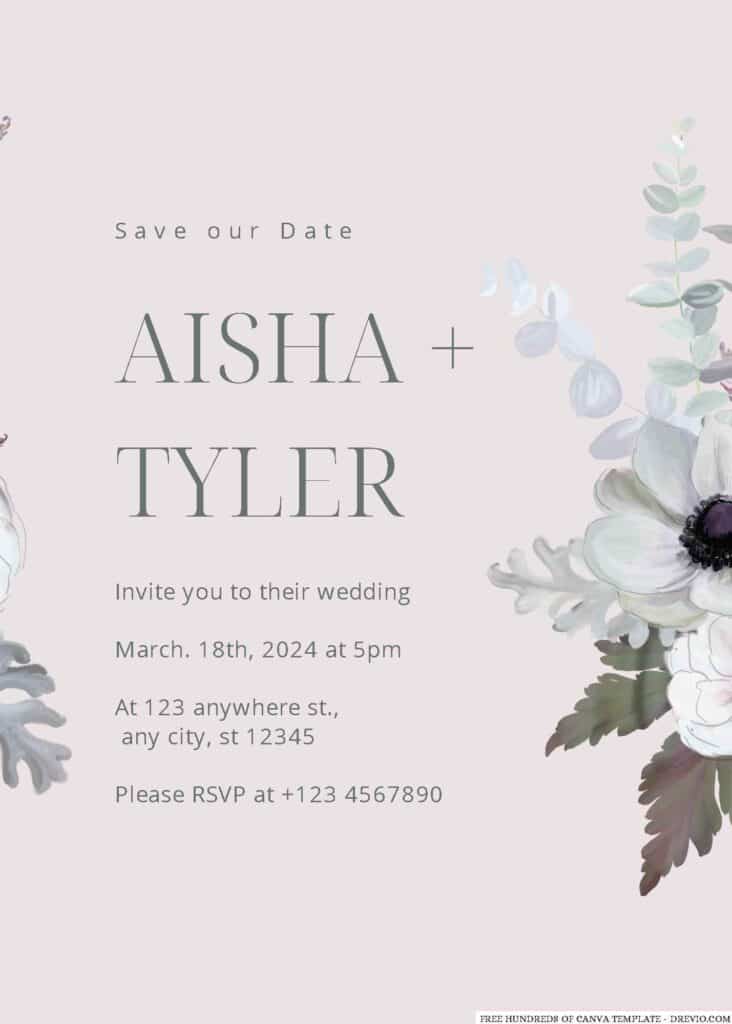Classic White Floral Wedding Invitation