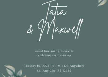 Yellow Floral Bouquet on Sage Wedding Invitations