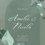 (FREE Canva Template) Watercolor Eucalyptus Sage Wedding Invitations