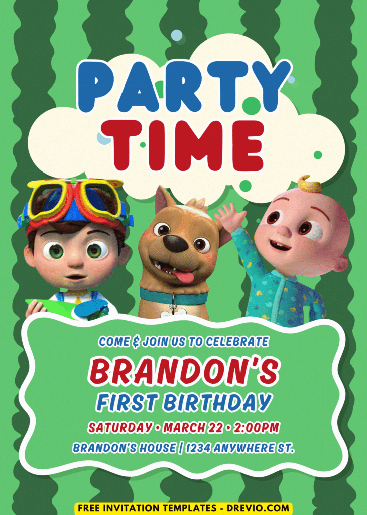 Fun Cocomelon Birthday Invitations