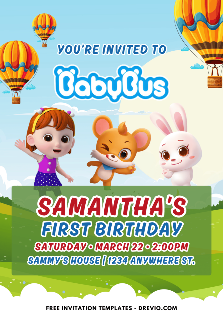 BabyBus Wonderland Birthday Invitation