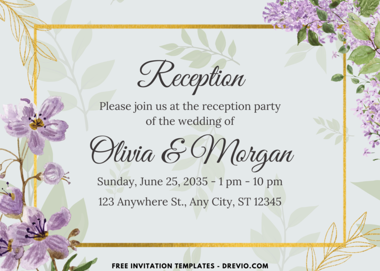 Watercolor Lavender Wedding Invitations