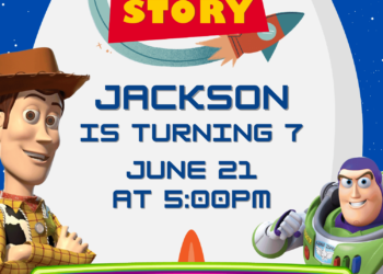 Toy Story Woody and Buzz Lightyear Birthday Invitation