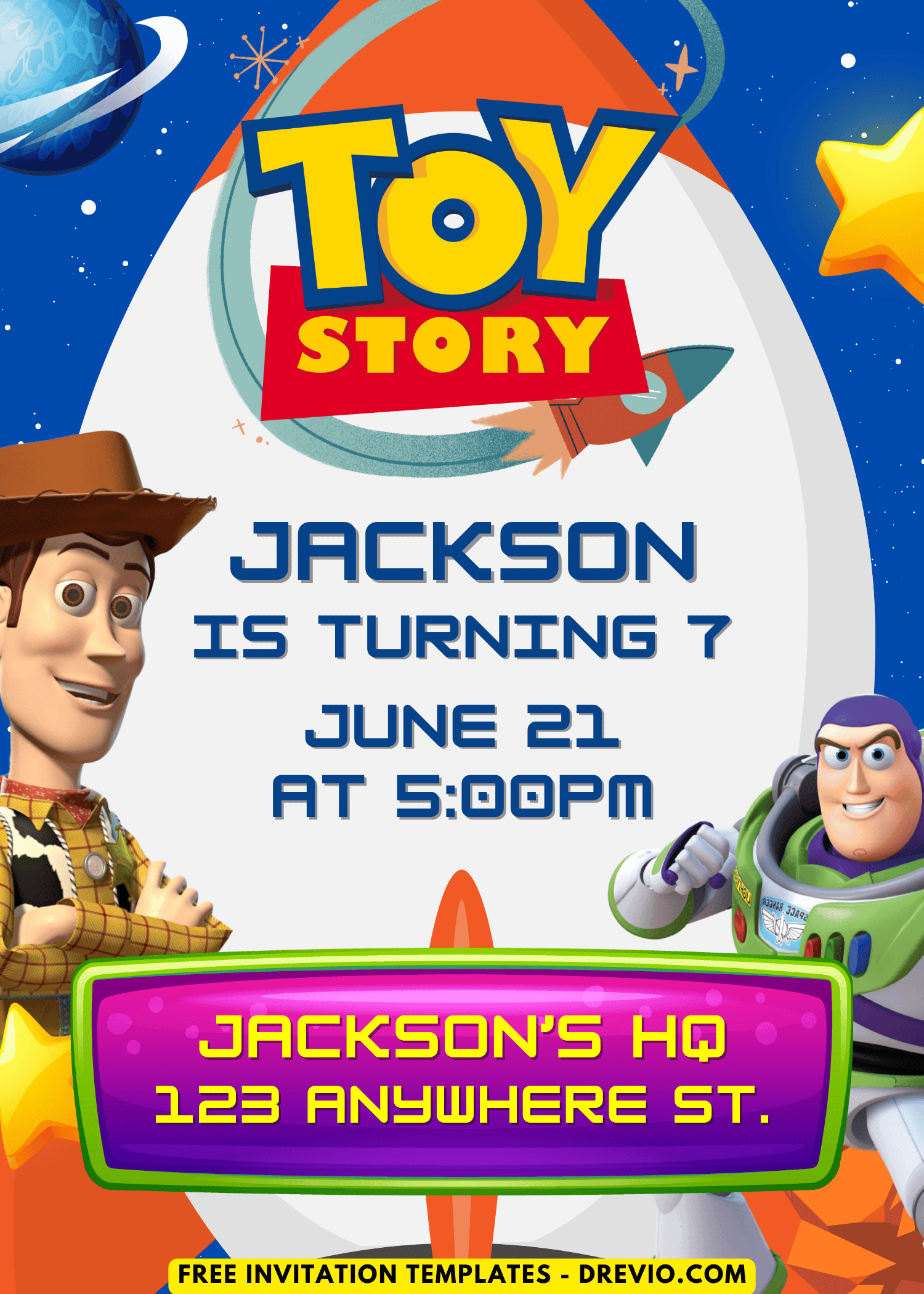 Toy Story Birthday Invitation | Editable Canva Template