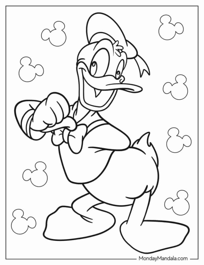 Cute Donald Duck Coloring Page Templates