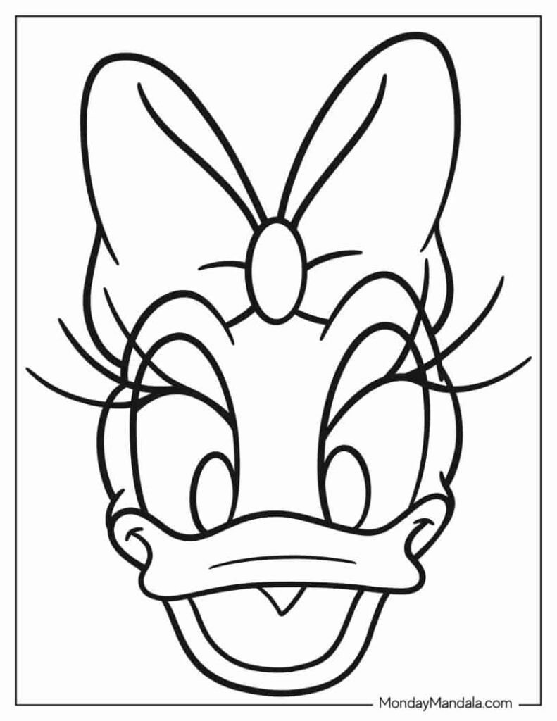 Daisy Duck Face Coloring Pages Templates