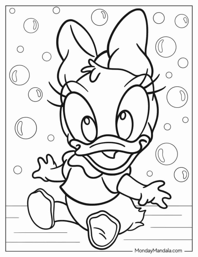 Adorable Baby Daisy Duck Coloring Pages Templates