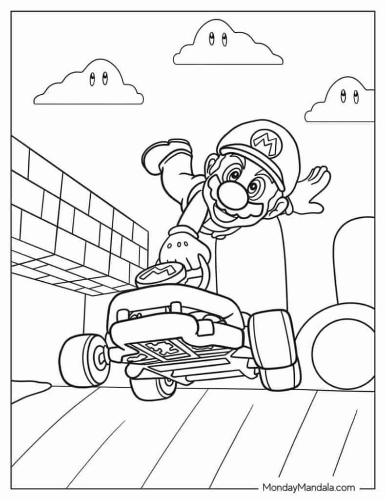 Mario Kart Coloring Pages Templates