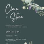 (Free Canva Template) Sage Floral Elegance Wedding Invitations