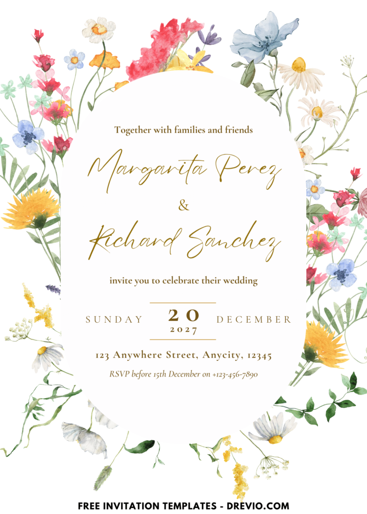 Spring Wildflower Garden Wedding Invitation