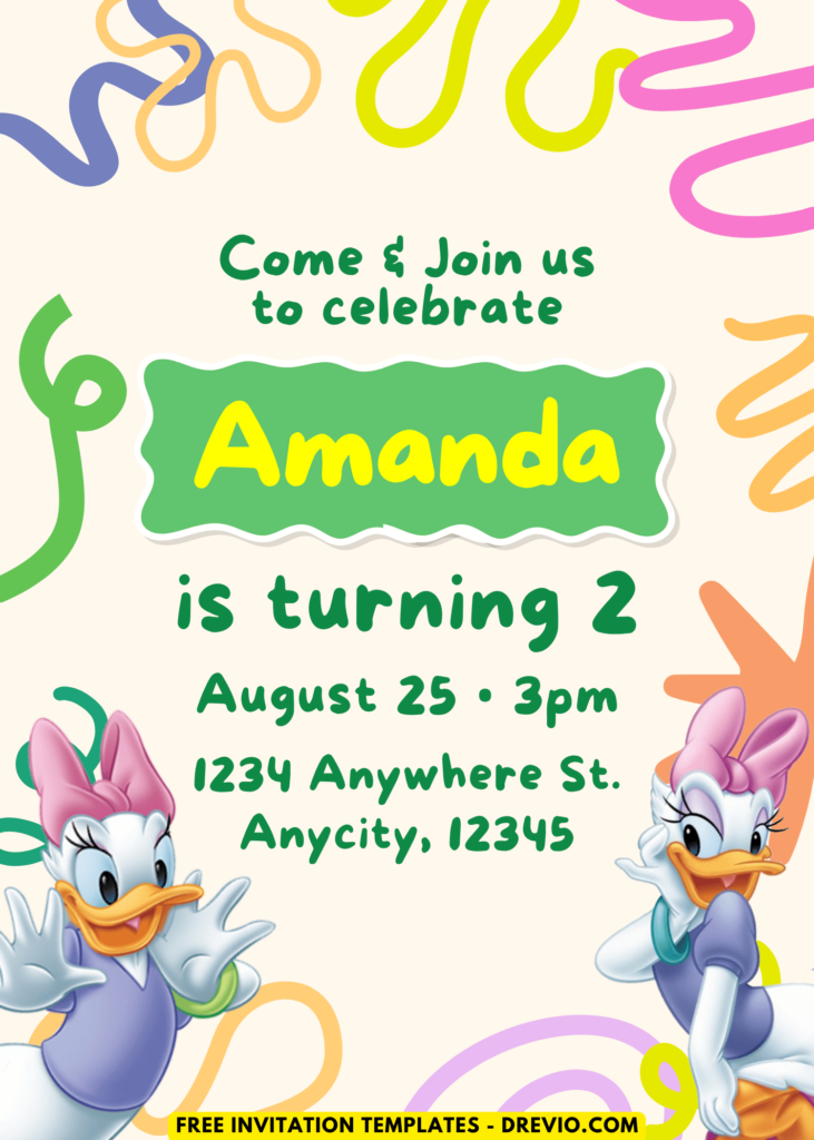 Daisy Duck Birthday Invitation