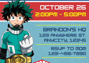 My Hero Academia Birthday Invitation