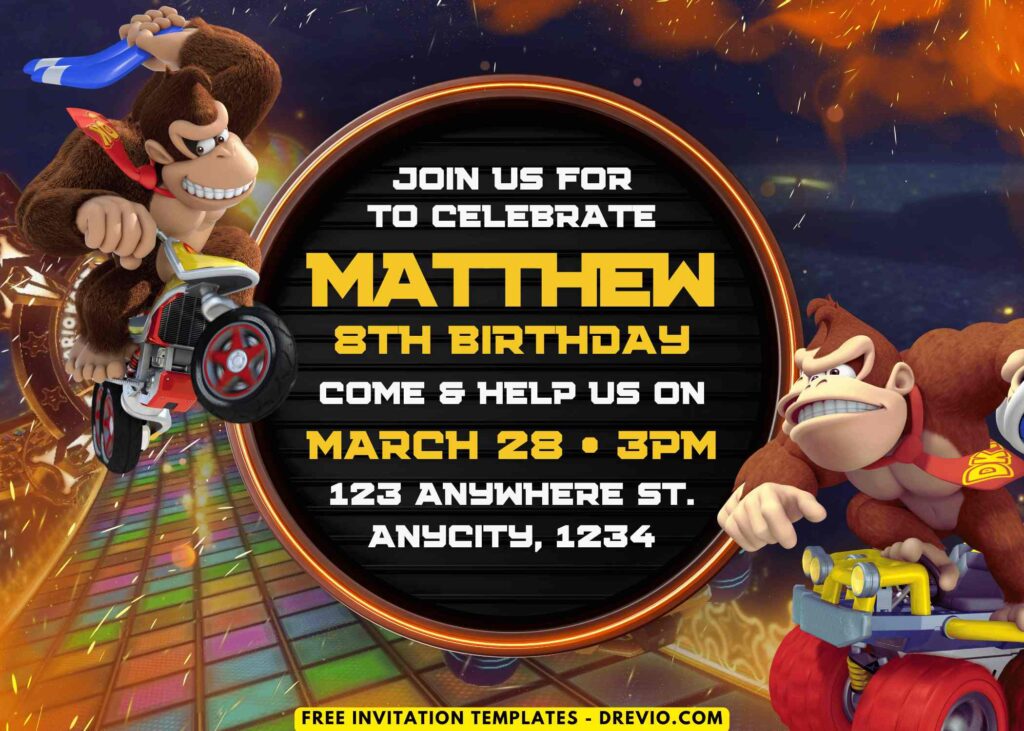 Mario Kart Birthday Party Invitations