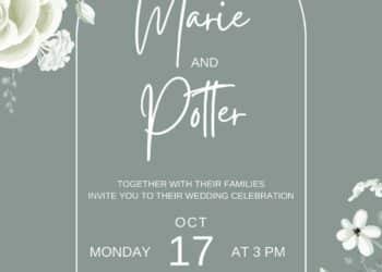 Flower Arrangement Wedding Invitations