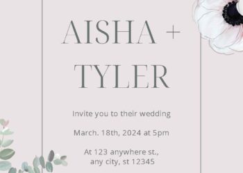 Classic White Floral Wedding Invitation