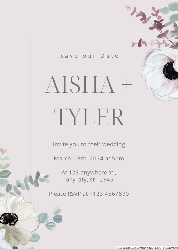 Classic White Floral Wedding Invitation