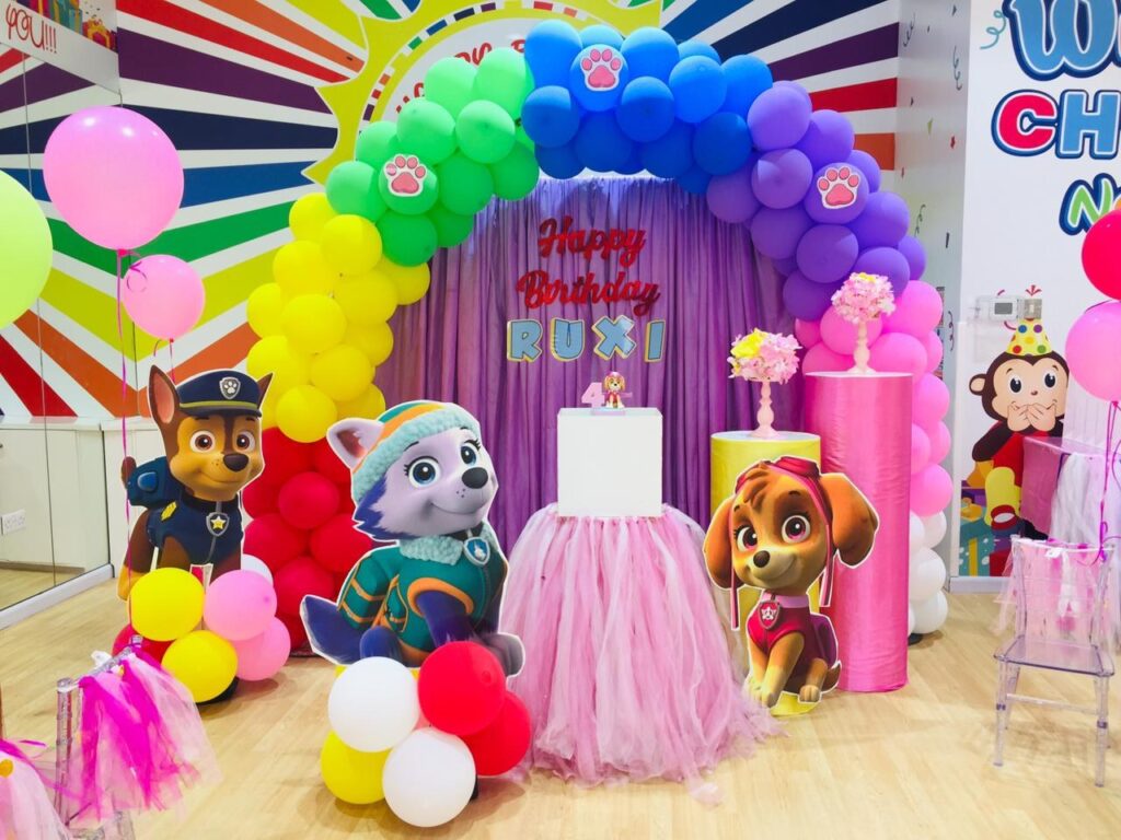Colorful PAW Patrol Inspired Balloon Arch Backdrop