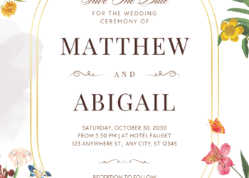 Free Editable Canva | Boho Garden Wedding Invitation | Instant Download