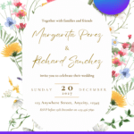Classic Wildflower Garden Wedding Invitation | Editable Canva